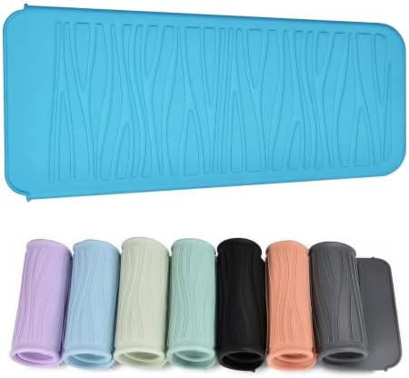 Silicone Heat Resistant Travel Mat Pouch for Hair Straighteners, Curling Irons, Wands, and Hot Styling Tools (Sky Blue) 1 Pack by EIOKIT