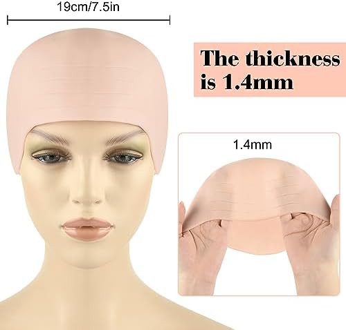 4 PCS Halloween Makeup Latex Bald Cap 4 PCS Nylon Head Wig Cap - Image 2