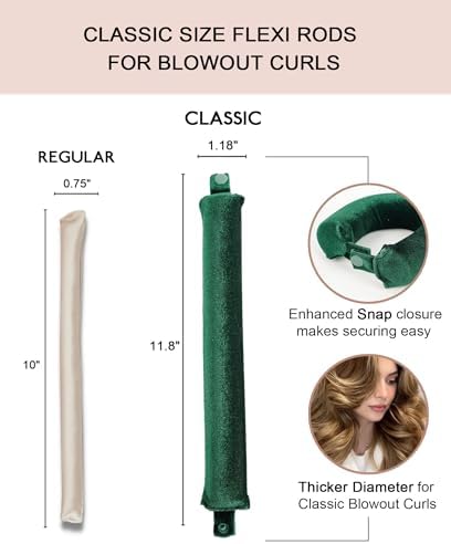Classic Heatless Curls Overnight Rods - Upgraded Directional Grip Velvet No Heat Hair Curlers to Sleep Hair Rollers Flexible Curling Rods Set for Long Thicker Hair, Full Coverage Larger Silk Scarf - Image 3