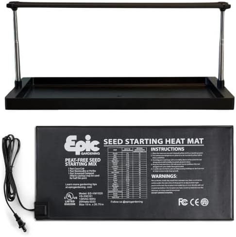 Seed Starting Bundle - Heat Mat & LED Grow Light by EpicGardening