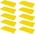 SUNPACK 10" x 20" Heavy Duty Shallow Plastic Seed Starting Tray, Yellow, 1" (Pack of 10) - Lined with Drainage Holes for Excess Water and Aeration, Ideal for Greenhouses or Indoor Gardening by SUNPACK