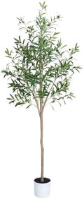 Olive Tree 6FT Fake Tree Faux Plants Indoor with Pot Artificial Tree Nearly Natural Olive Branches and Fruits for Living Room Home Office Decorations by Sillaff