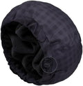 Shower Cap for Men Black Bath Cap, Reversible Large Waterproof Adjustable Shower Caps Terry Lining & Elastic Band Stretch Hem Hair Hat by AILEAM