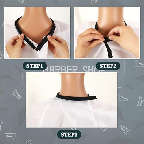 FEBSNOW 2Pcs Barber Cape, Hair Cutting Cape with Closure Snap for Adults - Image 4