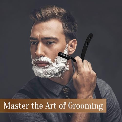 Facón Straight Razors for Men - Professional Barber Straight Edge Razor Kit with 100 Blades, Classic Stainless Steel Barbero Shaver for a Smooth & Precise Shave, Premium Barber Razor for Men's Shaving - Image 4