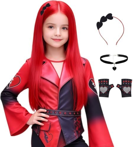 Mildiso 5pcs Kids Red Princess Cosplay Wig for Girls Halloween Costume M148 by Mildiso