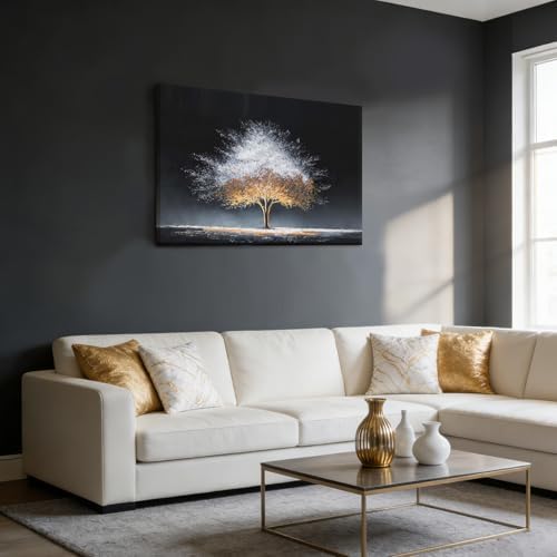 EEYNAQQ Burning Tree of Life Canvas Wall Art 16x24 Inches Ready to Hang - Image 4