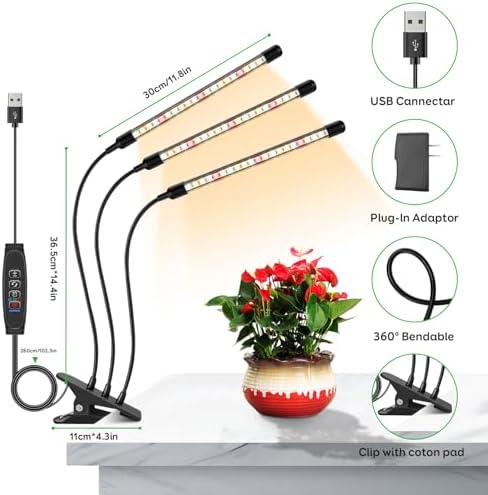 Clip Grow Lights for Indoor Plants, Full Spectrum Plant Lights - Image 5