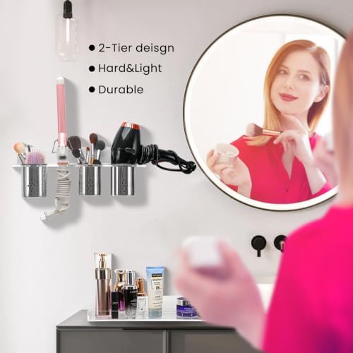Hair Tool Organizer Wall Mount, Hot Tool Holder with 3 Cups, Set of 2 - Image 5