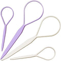 Teenitor 4pcs Pony Tail Hair Tools: 2 Pairs Pony Styling Loop, Pull Through & French Braiding Accessories for Women & Girls - Light Purple/White by PERFECTYOURBEAUTY