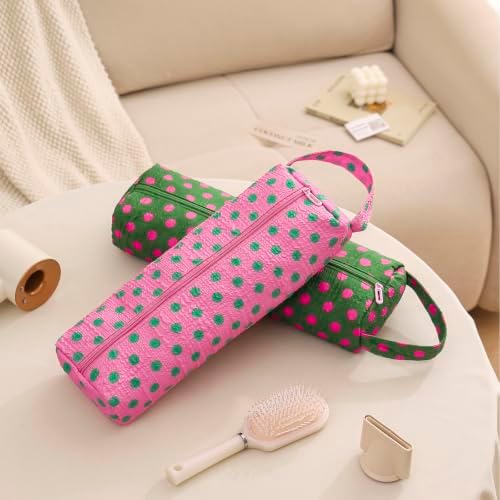 RSRSLEII Polka Dot Hair Tools Travel Bag,Hair Styling Accessories Storage Case for Shark FlexStyle,Dyson Airwrap Hair Dryer,Curling Iron,Straightener,Revlon Hair Tools,Portable&Foldable(22Pink&Green) - Image 6