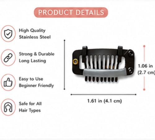 Snap On Wig Clips 16 pieces Black - Image 6