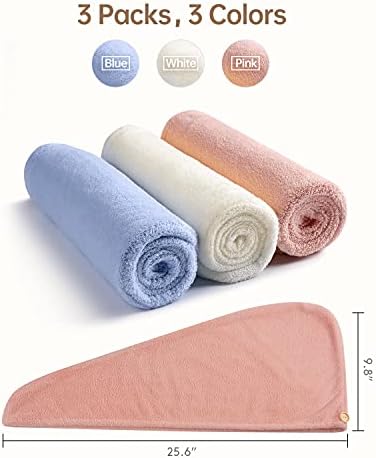YFONG 3 Pack Microfiber Hair Towels Wrap for Women, Super Absorbent Drying - Image 5