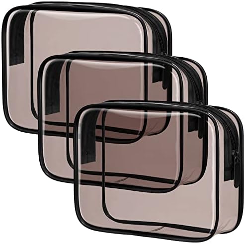 PACKISM Clear Makeup Bag Travel - TSA Approved Toiletry Bag, Black Brown by Packism