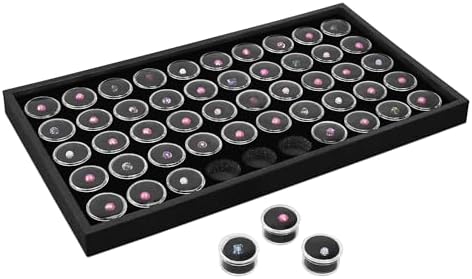 Ikee Design Black Foam Gem and Bead Organizer 50 Jars Display Tray by IkeeDesign