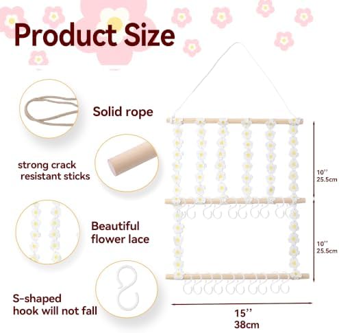 Headband Holder Hair Bow Organizer for Girls White - Image 2