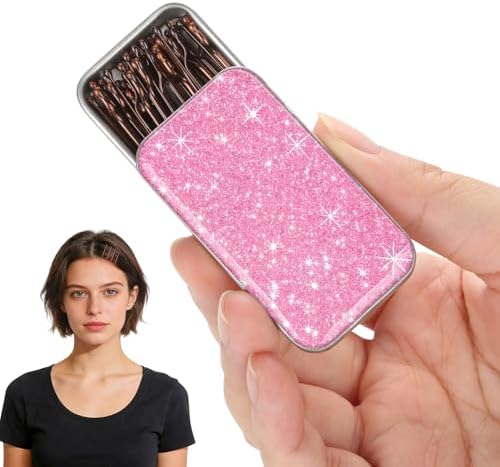 Brown bobby pins, cute box, pain-free, comfortable, all-day styling and buns. Suitable for all hair types. (Brown-12) by Unknown