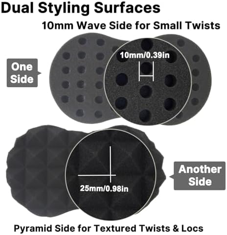 RioRand Double Sided Twist Hair Sponge, Extra Thick 85-90 Shore A Hardness, Large Curl Sponge for Short 4B/4C Coily Afro Hair, for Men Women Home & Barber Use (Pyramid-2PCS) - Image 2