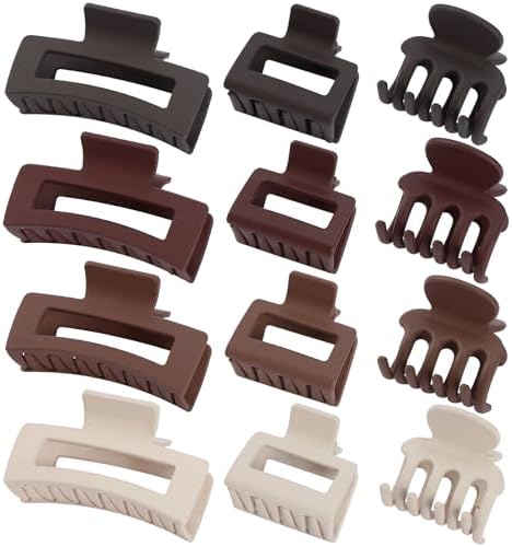 SMKSL 12 Pcs Hair Claw Clips for Women & Girls 3 Styles Hair Accessories - Image 2
