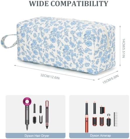 Travel Hair Tool Bag Compatible with Dyson Airwrap Carrying Case, Floral Portable Hair Dryer Bag Organizer - Image 6