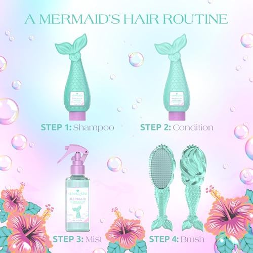 Glimmer Wish Mermaid Detangling Hair Brush for Kids - Anti Frizz and Anti Static - Soft and Long Bristles to Detangle With Ease - Gentle on Hair Kids Hair Brush - Image 6