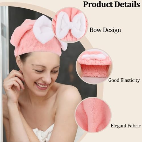 2PCS Microfiber Hair Drying Caps Hair Towel Cap - Image 3