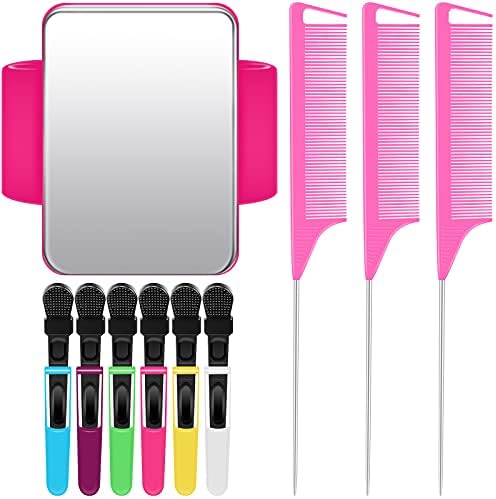 Geiserailie 10 Pcs Magnetic Gel Wrist Styling Tool Set,Rose Red Wrist Strap by Geiserailie