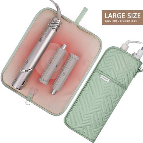 Leudes Hair Tools Travel Bag Case Hot Heat Resistant Mat 2 in 1 Pouch - Image 2