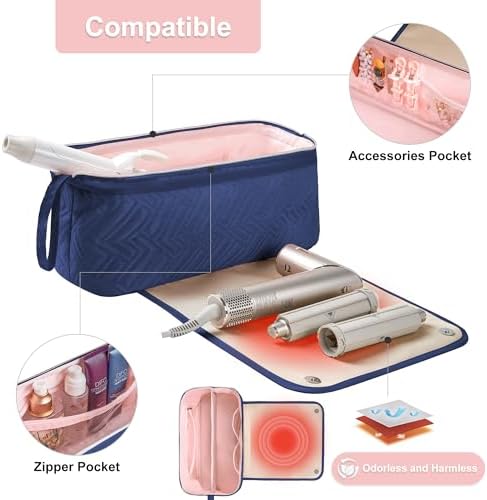 Leuded Hair Tools Travel Bag with Heat Resistant Mat for Shark Airwrap - Image 3