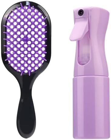 Detangling Brush,1 Pack Detangler Brush and 1 Pcs water spray bottle, Gentle & Effective Detangling on Wet or Dry Fragile Hair Types,Ultra-light, Detangling Brsuh ventilated and antistatic hairbrush by Mejglrc