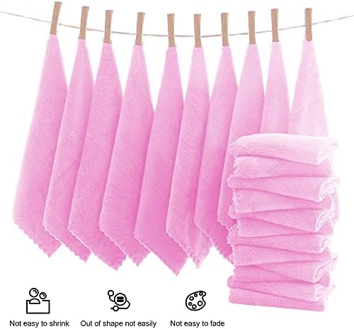 MOONQUEEN Ultra Soft Premium Washcloths Set - 12 x 12 inches - 72 Pack - Quick Drying - Highly Absorbent Coral Velvet Bathroom Wash Clothes (Frozen Berry) - Image 3