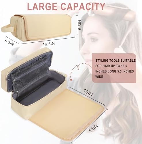 Hair Tools Travel Bag with Heat Resistant Pad, Portable Hair Tools Storage for Hair Straighteners, Curling Iron and Hair Care Accessories, Traveling Essentials for Women - Image 3