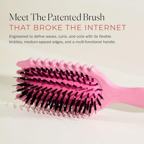 Bounce Curl Define EdgeLift Brush, 5-in-1 Styling Tool, Defined Curls -Pink - Image 3