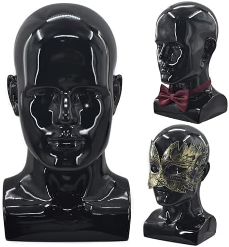 Male Mannequin Head Professional Manikin Head for Display Wigs Hats Headphone Mask Sunglasses Jewelry and Scravat Display Stand by FanLin