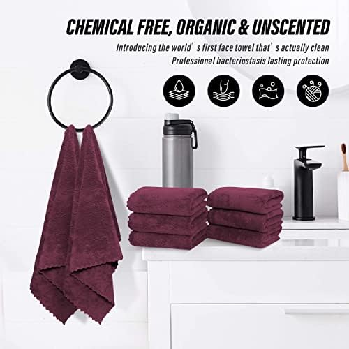 MOONQUEEN 18 Pack Premium Hand Towels - Quick Drying - Microfiber Coral Velvet Highly Absorbent Towels - Multipurpose Use as Hotel, Bathroom, Shower, Spa, Hand Towel 16 x 28 inches (Burgundy) - Image 6