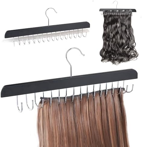 Extra Long Wood Hair Extension Holder for Hair Styling and Storage by Modpion