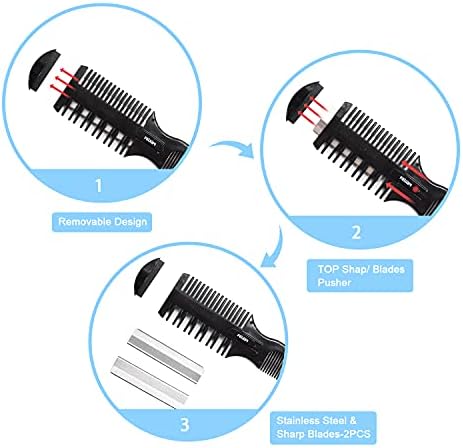 Hair Cutting Comb - Double Edge Razor for Thin and Thick Hair Trimming and Styling with 5 PCS Spare Blades - Image 3