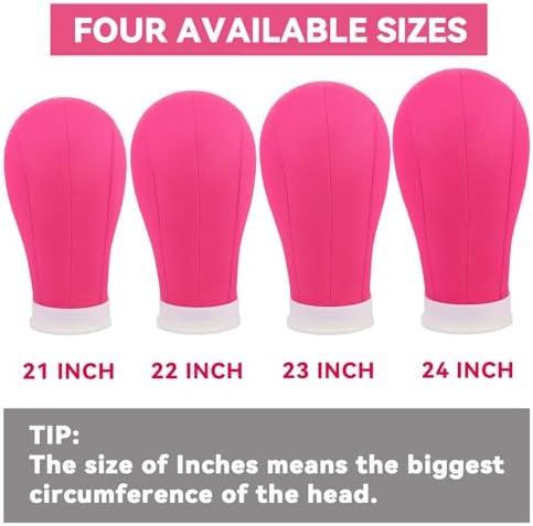 Leeven 22 Inch Canvas Head for Wigs Rosy Mannequin Wig Head With Stand - Image 6