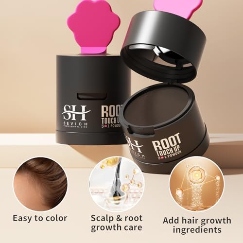 Sevich Hairline Powder 2.0，Instantly Conceals Hair Loss, Root Touch up Powder, Hair Shadow Toppers for Women & Men Thinning Gray Hair, Windproof & Sweatproof, 48H Makeup Lasting, Black - Image 6