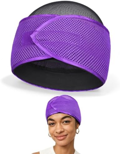 FocusCare 2-in-1 Anti-Slip Hair Wrap for Sleep – Mesh Durag Cap for Pixie Cut Short Hair, Adjustable Hook and Loop Closure by FocusCare