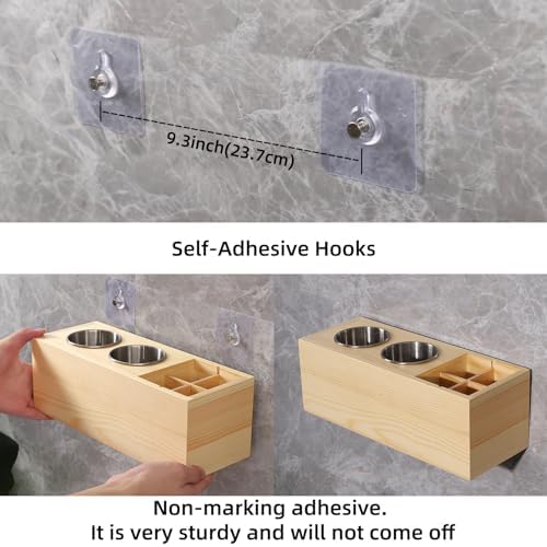 Hair Dryer Holder and Tool Organizer, Wood, Log Color - Image 4