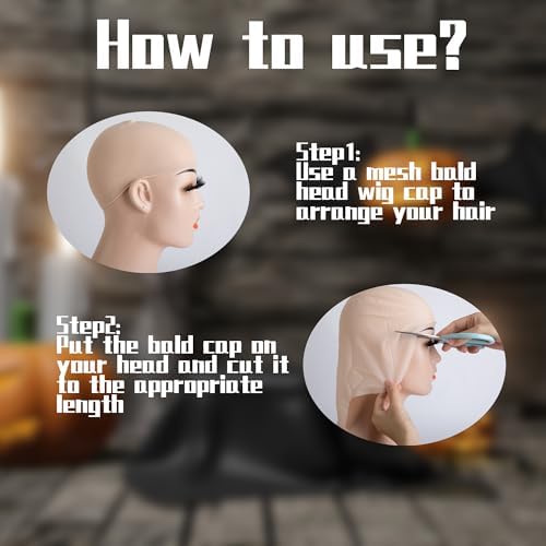 Iceyyyy 6 Pcs Latex Bald Cap and Wig Cap Set for Adult Halloween Cosplay - Image 4