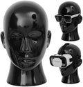 Male Mannequin Head Professional PVC Manikin Head for Display Wigs Hats Headphone Mask Sunglasses Scarf Jewelry Display Stand (Bright Black) by ProfessionMaleMannequinHead