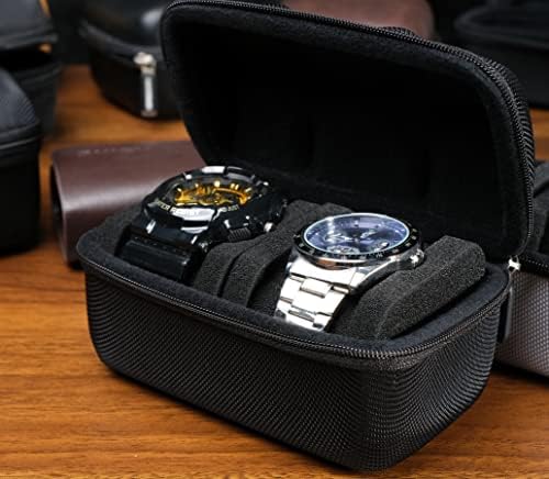 5 Slots Watch travel case, men's watch storage box organizer, watch case holder with flexible foam inserts fit up to 60 mm watch - Image 6