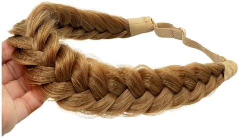 Synthetic Hair Braided Headband Classic Wide Strands Wedding Disorderly Fluffy Braids Wig Band Women Beauty Accessory - Image 4
