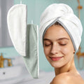 VOOVA & MOVAS Hair Turban 2 Pack,Light Gray White,Anti-Frizz Quick Dry by VOOVAMOVAS
