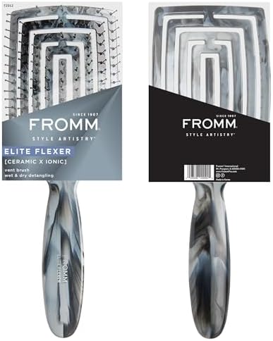 Fromm Professional Elite Flexer Ceramic x Ionic Wet & Dry Detangling Vent Brush | Gentle Hair Detangler & Massage Brush Smooths Frizz & Flyaways, Glides Through Medium to Thick Hair, Easy to Clean - Image 5