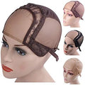YANTAISIYU 4X4 Inch U Part Swiss Lace Wig Cap for Making Wigs with Adjustable Straps on the Back Glueless Hairnets (Dark Brown XL) by YANTAISIYU