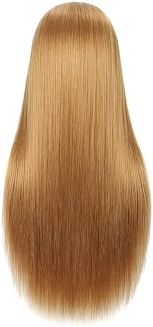 30 inches Blonde 80% Human Hair Mannequin Head with Stand for Practice Manikin Doll Style Head Braiding Styling Updos Curling Cutting Cosmetology Barber Training Display - Image 3