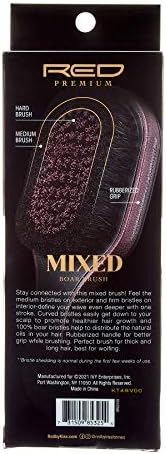 Red Premium 2 Bristles In 1 Body Mixed Club Boar Brush X BowWow (Medium&Hard) - Image 6